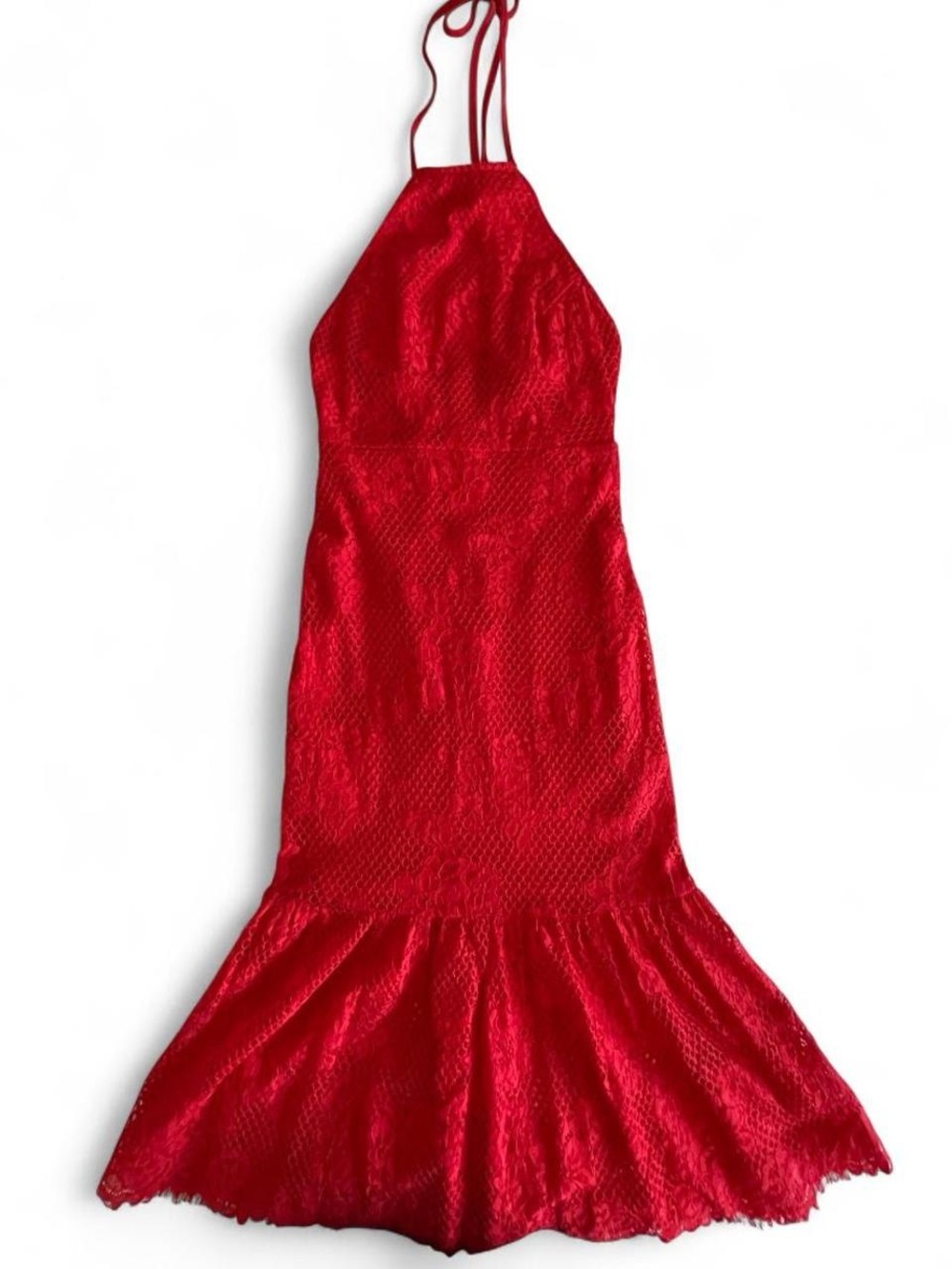 Forever 21 Red Lace Halter Midi-Dress